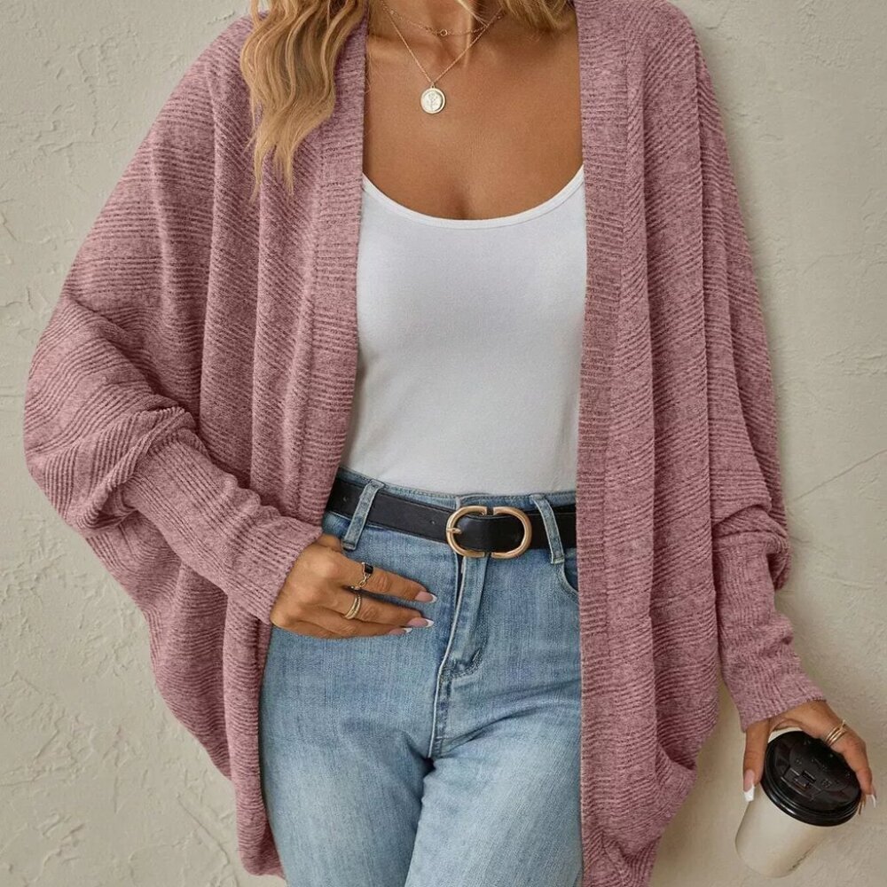 Cozy Oversized Open Front Knit Cardigan